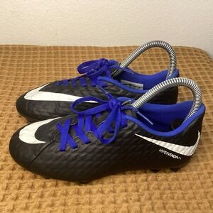 Nike Kids Hypervenom Phade III Kids Youth  Sz 3Y Black Soccer Cleats 852580-002